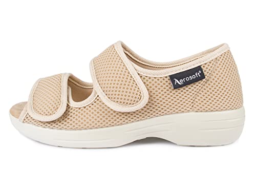 Aerosoft Damen Reha-Sandalette stretch 06, druckfrei, individuell anpassbar, in 3 Farben (beige ...